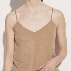 Vince Crochet Strap Cashmere Tank in Dune